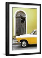 Cuba Fuerte Collection - Close-up of American Classic Car White and Yellow-Philippe Hugonnard-Framed Photographic Print