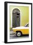 Cuba Fuerte Collection - Close-up of American Classic Car White and Yellow-Philippe Hugonnard-Framed Photographic Print