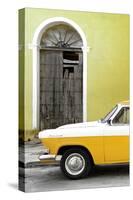 Cuba Fuerte Collection - Close-up of American Classic Car White and Yellow-Philippe Hugonnard-Stretched Canvas