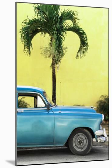 Cuba Fuerte Collection - Close-up of Beautiful Retro Blue Car-Philippe Hugonnard-Mounted Photographic Print