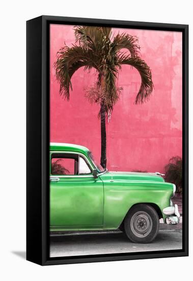 Cuba Fuerte Collection - Close-up of Beautiful Retro Green Car-Philippe Hugonnard-Framed Stretched Canvas