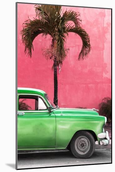 Cuba Fuerte Collection - Close-up of Beautiful Retro Green Car-Philippe Hugonnard-Mounted Photographic Print