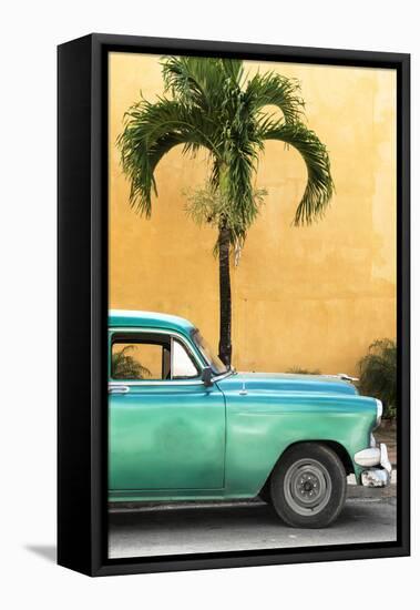 Cuba Fuerte Collection - Close-up of Beautiful Retro Green Car-Philippe Hugonnard-Framed Stretched Canvas