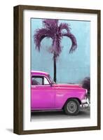 Cuba Fuerte Collection - Close-up of Beautiful Retro Pink Car-Philippe Hugonnard-Framed Photographic Print