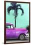 Cuba Fuerte Collection - Close-up of Beautiful Retro Purple Car-Philippe Hugonnard-Framed Photographic Print