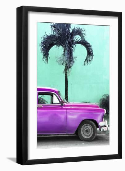 Cuba Fuerte Collection - Close-up of Beautiful Retro Purple Car-Philippe Hugonnard-Framed Photographic Print