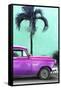 Cuba Fuerte Collection - Close-up of Beautiful Retro Purple Car-Philippe Hugonnard-Framed Stretched Canvas