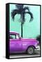 Cuba Fuerte Collection - Close-up of Beautiful Retro Purple Car-Philippe Hugonnard-Framed Stretched Canvas