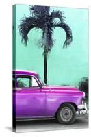 Cuba Fuerte Collection - Close-up of Beautiful Retro Purple Car-Philippe Hugonnard-Stretched Canvas