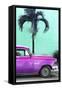 Cuba Fuerte Collection - Close-up of Beautiful Retro Purple Car-Philippe Hugonnard-Framed Stretched Canvas