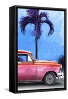 Cuba Fuerte Collection - Close-up of Beautiful Retro Red Car-Philippe Hugonnard-Framed Stretched Canvas