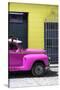 Cuba Fuerte Collection - Close-up of Deep Pink Vintage Car-Philippe Hugonnard-Stretched Canvas