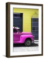 Cuba Fuerte Collection - Close-up of Deep Pink Vintage Car-Philippe Hugonnard-Framed Photographic Print