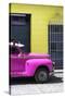 Cuba Fuerte Collection - Close-up of Deep Pink Vintage Car-Philippe Hugonnard-Stretched Canvas