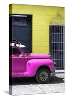 Cuba Fuerte Collection - Close-up of Deep Pink Vintage Car-Philippe Hugonnard-Stretched Canvas