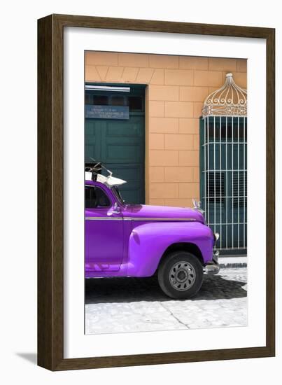 Cuba Fuerte Collection - Close-up of Purple Vintage Car-Philippe Hugonnard-Framed Photographic Print