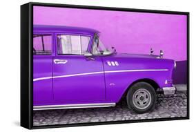Cuba Fuerte Collection - Close-up of Retro Purple Car-Philippe Hugonnard-Framed Stretched Canvas