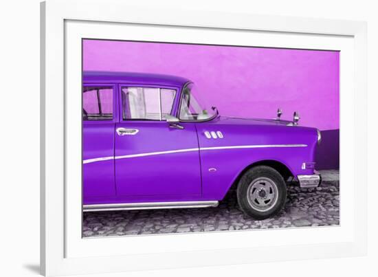 Cuba Fuerte Collection - Close-up of Retro Purple Car-Philippe Hugonnard-Framed Photographic Print