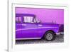 Cuba Fuerte Collection - Close-up of Retro Purple Car-Philippe Hugonnard-Framed Photographic Print