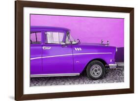 Cuba Fuerte Collection - Close-up of Retro Purple Car-Philippe Hugonnard-Framed Photographic Print