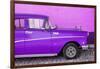 Cuba Fuerte Collection - Close-up of Retro Purple Car-Philippe Hugonnard-Framed Photographic Print