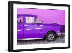 Cuba Fuerte Collection - Close-up of Retro Purple Car-Philippe Hugonnard-Framed Photographic Print