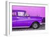 Cuba Fuerte Collection - Close-up of Retro Purple Car-Philippe Hugonnard-Framed Photographic Print