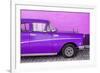 Cuba Fuerte Collection - Close-up of Retro Purple Car-Philippe Hugonnard-Framed Photographic Print