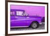 Cuba Fuerte Collection - Close-up of Retro Purple Car-Philippe Hugonnard-Framed Photographic Print