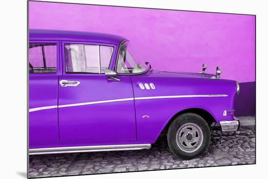 Cuba Fuerte Collection - Close-up of Retro Purple Car-Philippe Hugonnard-Mounted Photographic Print