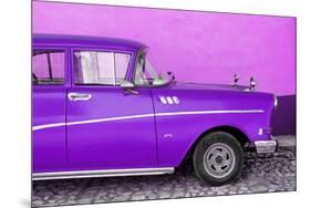 Cuba Fuerte Collection - Close-up of Retro Purple Car-Philippe Hugonnard-Mounted Photographic Print