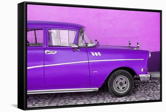 Cuba Fuerte Collection - Close-up of Retro Purple Car-Philippe Hugonnard-Framed Stretched Canvas