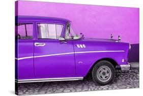 Cuba Fuerte Collection - Close-up of Retro Purple Car-Philippe Hugonnard-Stretched Canvas