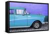 Cuba Fuerte Collection - Close-up of Retro Turquoise Car-Philippe Hugonnard-Framed Stretched Canvas