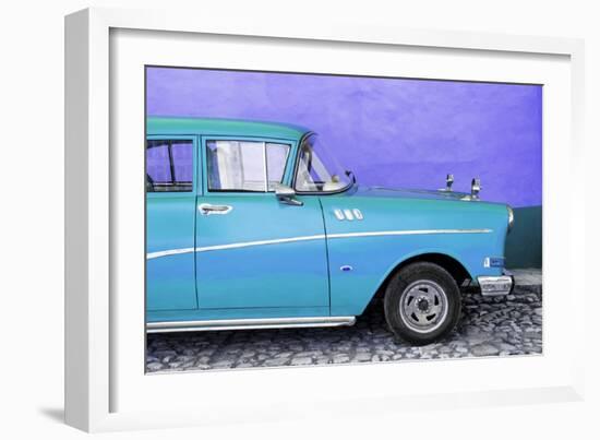 Cuba Fuerte Collection - Close-up of Retro Turquoise Car-Philippe Hugonnard-Framed Photographic Print