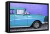 Cuba Fuerte Collection - Close-up of Retro Turquoise Car-Philippe Hugonnard-Framed Stretched Canvas