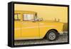 Cuba Fuerte Collection - Close-up of Retro Yellow Car-Philippe Hugonnard-Framed Stretched Canvas