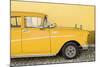 Cuba Fuerte Collection - Close-up of Retro Yellow Car-Philippe Hugonnard-Mounted Photographic Print