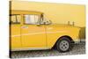 Cuba Fuerte Collection - Close-up of Retro Yellow Car-Philippe Hugonnard-Stretched Canvas