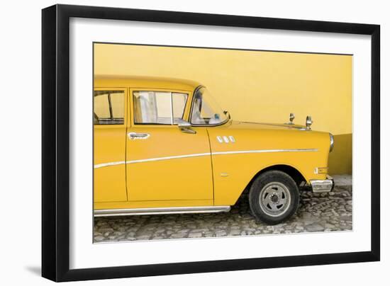 Cuba Fuerte Collection - Close-up of Retro Yellow Car-Philippe Hugonnard-Framed Photographic Print