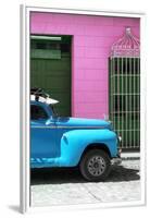 Cuba Fuerte Collection - Close-up of Skyblue Vintage Car-Philippe Hugonnard-Framed Premium Photographic Print