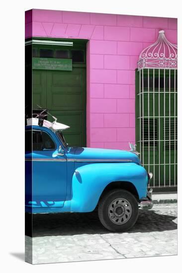 Cuba Fuerte Collection - Close-up of Skyblue Vintage Car-Philippe Hugonnard-Stretched Canvas