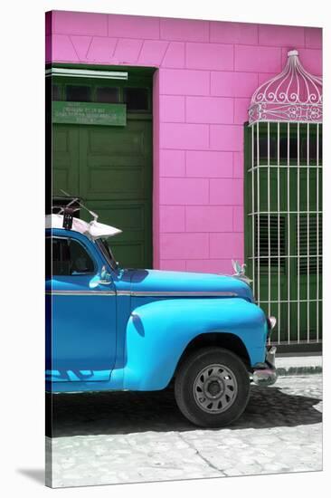 Cuba Fuerte Collection - Close-up of Skyblue Vintage Car-Philippe Hugonnard-Stretched Canvas