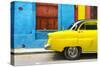 Cuba Fuerte Collection - Close-up of Yellow Taxi of Havana II-Philippe Hugonnard-Stretched Canvas