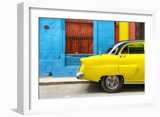 Cuba Fuerte Collection - Close-up of Yellow Taxi of Havana II-Philippe Hugonnard-Framed Photographic Print