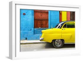 Cuba Fuerte Collection - Close-up of Yellow Taxi of Havana II-Philippe Hugonnard-Framed Photographic Print