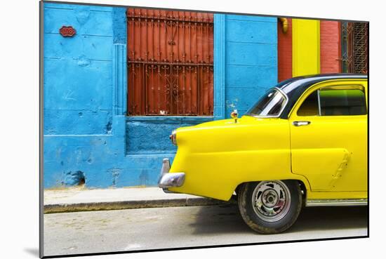 Cuba Fuerte Collection - Close-up of Yellow Taxi of Havana II-Philippe Hugonnard-Mounted Photographic Print