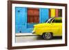 Cuba Fuerte Collection - Close-up of Yellow Taxi of Havana II-Philippe Hugonnard-Framed Photographic Print