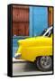 Cuba Fuerte Collection - Close-up of Yellow Taxi of Havana III-Philippe Hugonnard-Framed Stretched Canvas