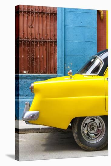 Cuba Fuerte Collection - Close-up of Yellow Taxi of Havana III-Philippe Hugonnard-Stretched Canvas